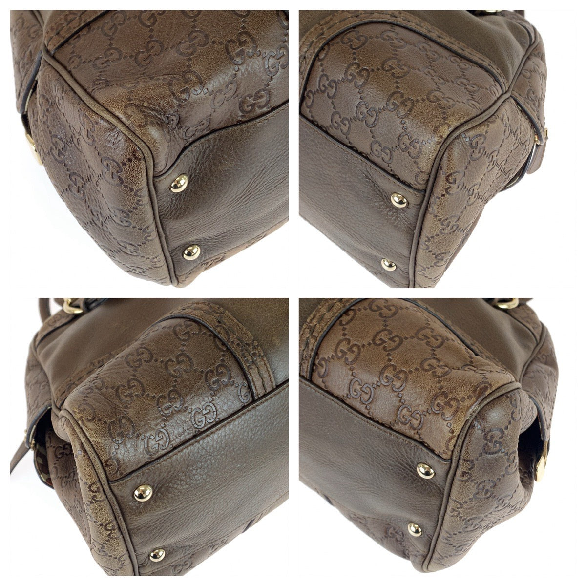 111497
GUCCI グッチ グッチシマ ブラウン ゴールド金具 レザー 181507 ハンドバッグ ボストンバッグ  レディース