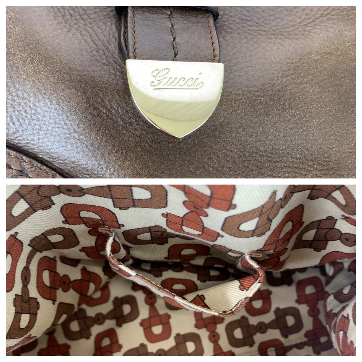 111497
GUCCI グッチ グッチシマ ブラウン ゴールド金具 レザー 181507 ハンドバッグ ボストンバッグ  レディース
