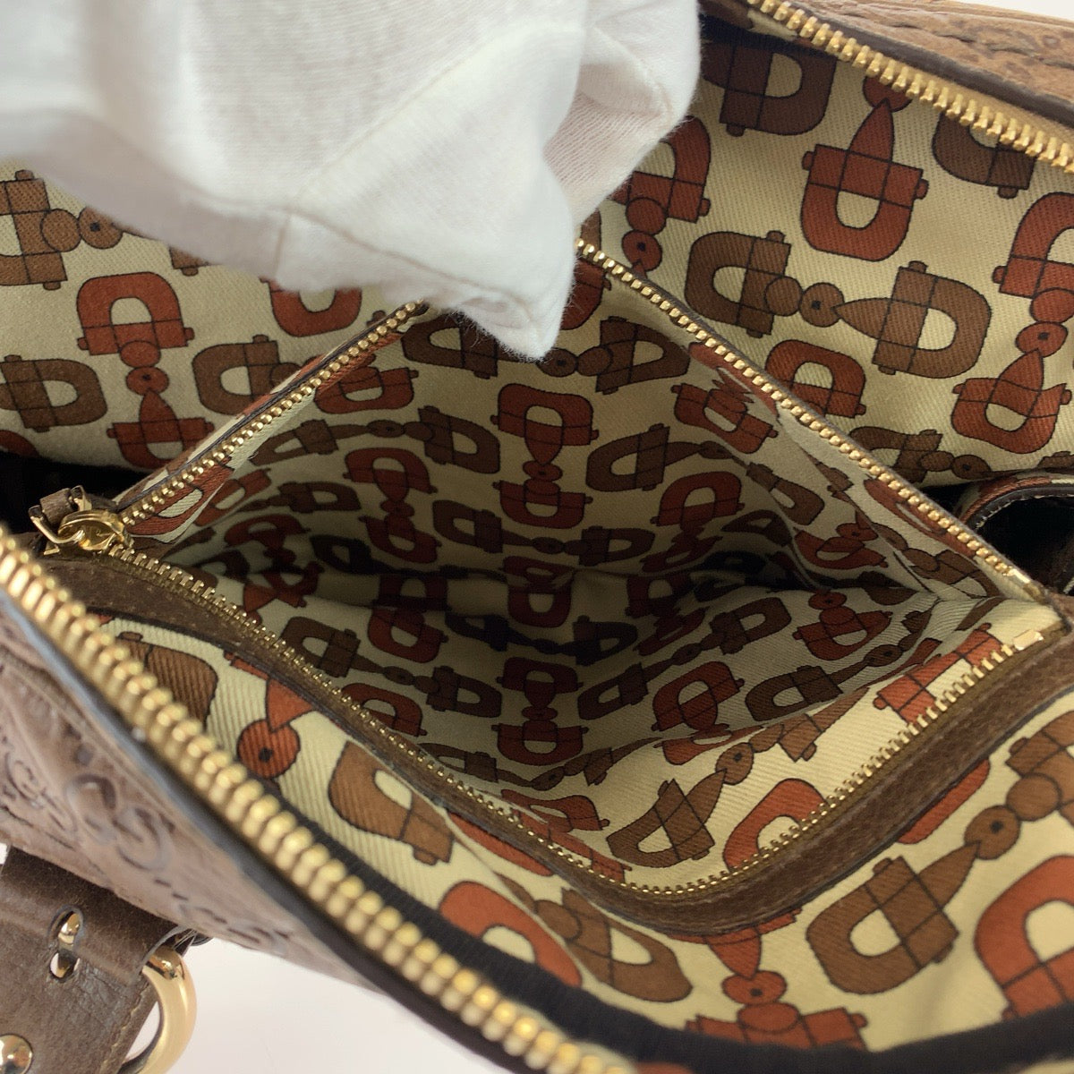 111497
GUCCI グッチ グッチシマ ブラウン ゴールド金具 レザー 181507 ハンドバッグ ボストンバッグ  レディース