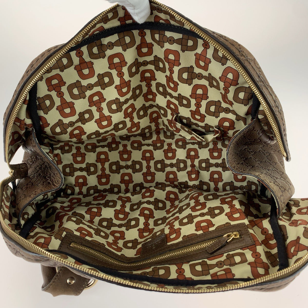 111497
GUCCI グッチ グッチシマ ブラウン ゴールド金具 レザー 181507 ハンドバッグ ボストンバッグ  レディース