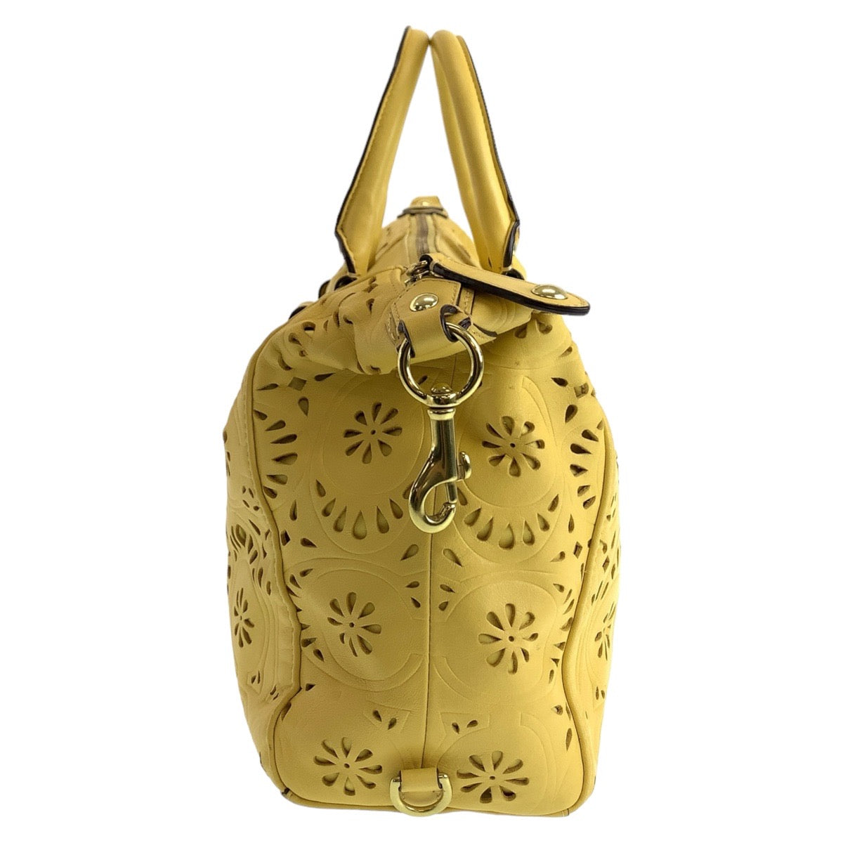 112429
COACH コーチ マディソン レースレザー マギー イエロー ゴールド金具 レザー トートバッグ ハンドバッグ ショルダーバッグ 2way  レディース