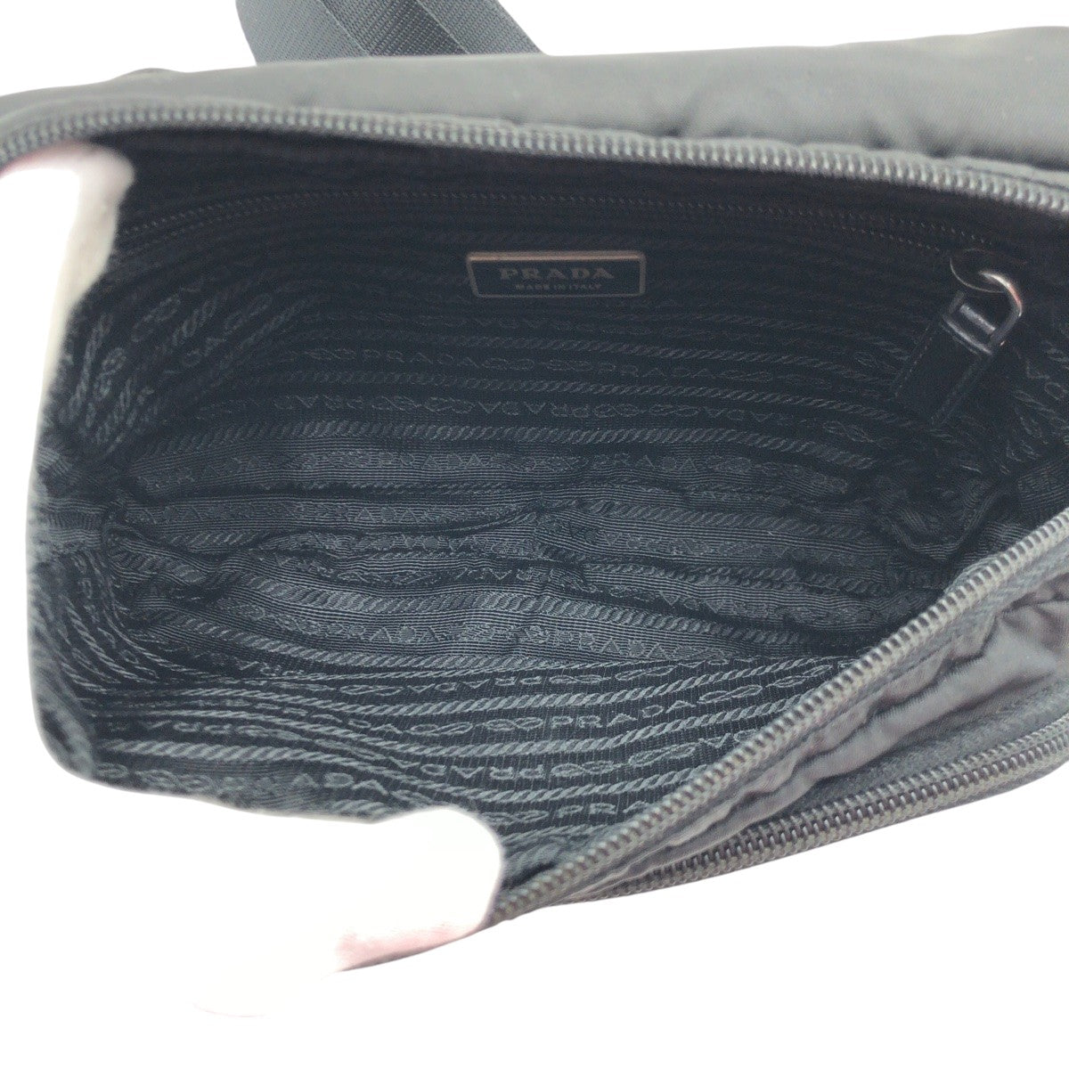 PRADA Tessuto Triangle Logo Unisex Black Nylon Shoulder Bag Messenger Bag for Men