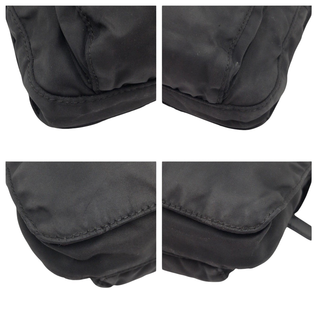 PRADA Tessuto Triangle Logo Unisex Black Nylon Shoulder Bag Messenger Bag for Men