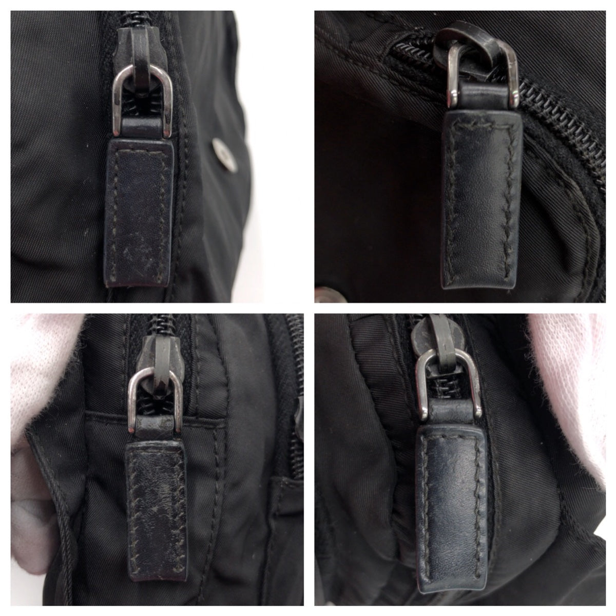 PRADA Tessuto Triangle Logo Unisex Black Nylon Shoulder Bag Messenger Bag for Men