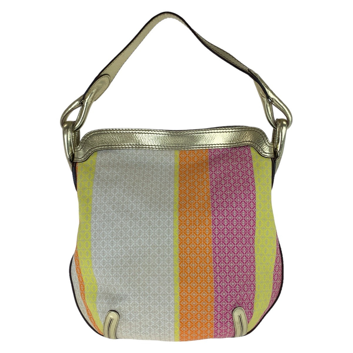 11498
LOEWE ロエベ アナグラム ホーボー マルチカラー イエロー ゴールド金具 キャンバス / レザー ショルダーバッグ  レディース