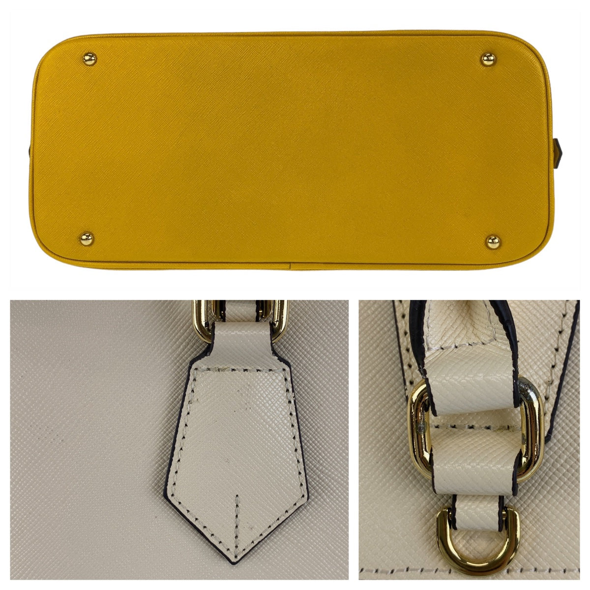 Samantha Thavasa サマンサタバサ ベージュ イエロー ゴールド金具 合成皮革 斜め掛け ショルダーバッグ ハンドバッグ 2way  レディース