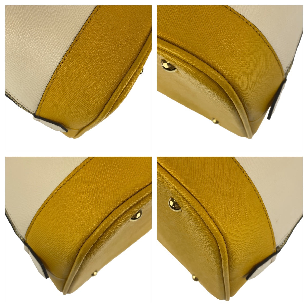 Samantha Thavasa サマンサタバサ ベージュ イエロー ゴールド金具 合成皮革 斜め掛け ショルダーバッグ ハンドバッグ 2way  レディース