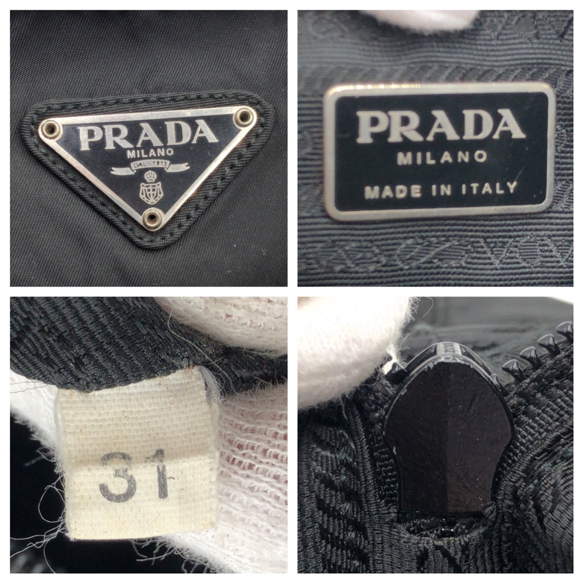 12873
PRADA プラダ テスート 三角ロゴ ブラック ナイロン ショルダーバッグ ハンドバッグ  レディース