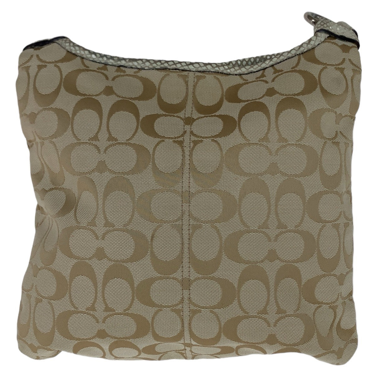 12422
 
COACH Signature Embossed Beige Silver Hardware Canvas/Leather Shoulder Bag Pochette Crossbody Bag for Women