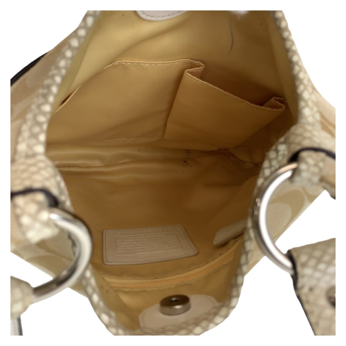 12422
 
COACH Signature Embossed Beige Silver Hardware Canvas/Leather Shoulder Bag Pochette Crossbody Bag for Women