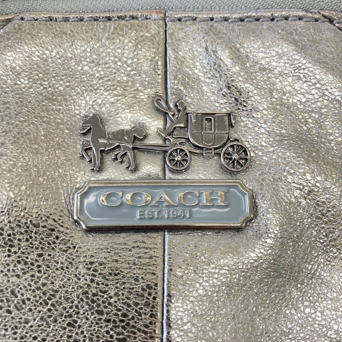 12418
COACH コーチ マディソン シルバー ガンメタ金具 レザー トートバッグ ハンドバッグ  レディース AB5