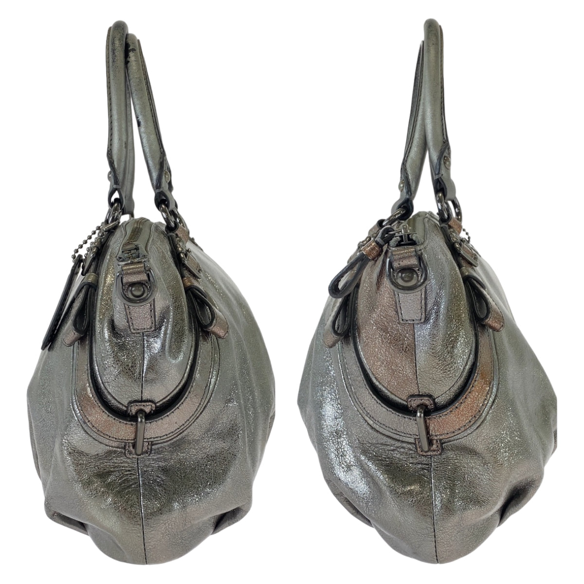 12418
COACH コーチ マディソン シルバー ガンメタ金具 レザー トートバッグ ハンドバッグ  レディース AB5