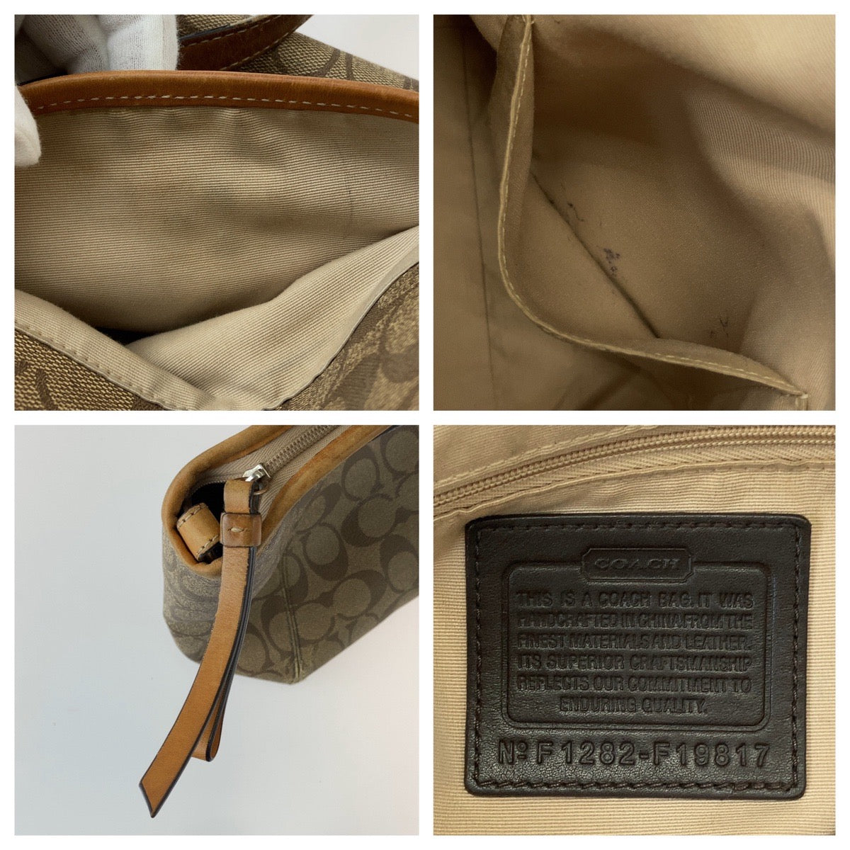 12415
COACH コーチ シグネチャー ブラウン ライトブラウン シルバー金具 キャンバス / レザー トートバッグ ショルダーバッグ  レディース AB5