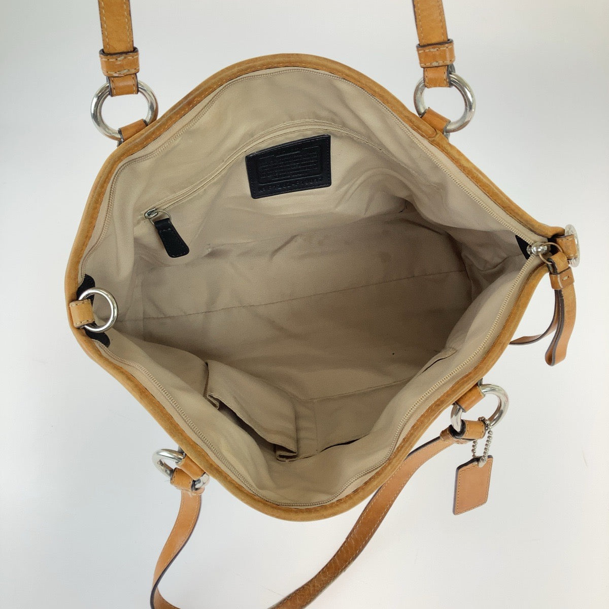 12415
COACH コーチ シグネチャー ブラウン ライトブラウン シルバー金具 キャンバス / レザー トートバッグ ショルダーバッグ  レディース AB5