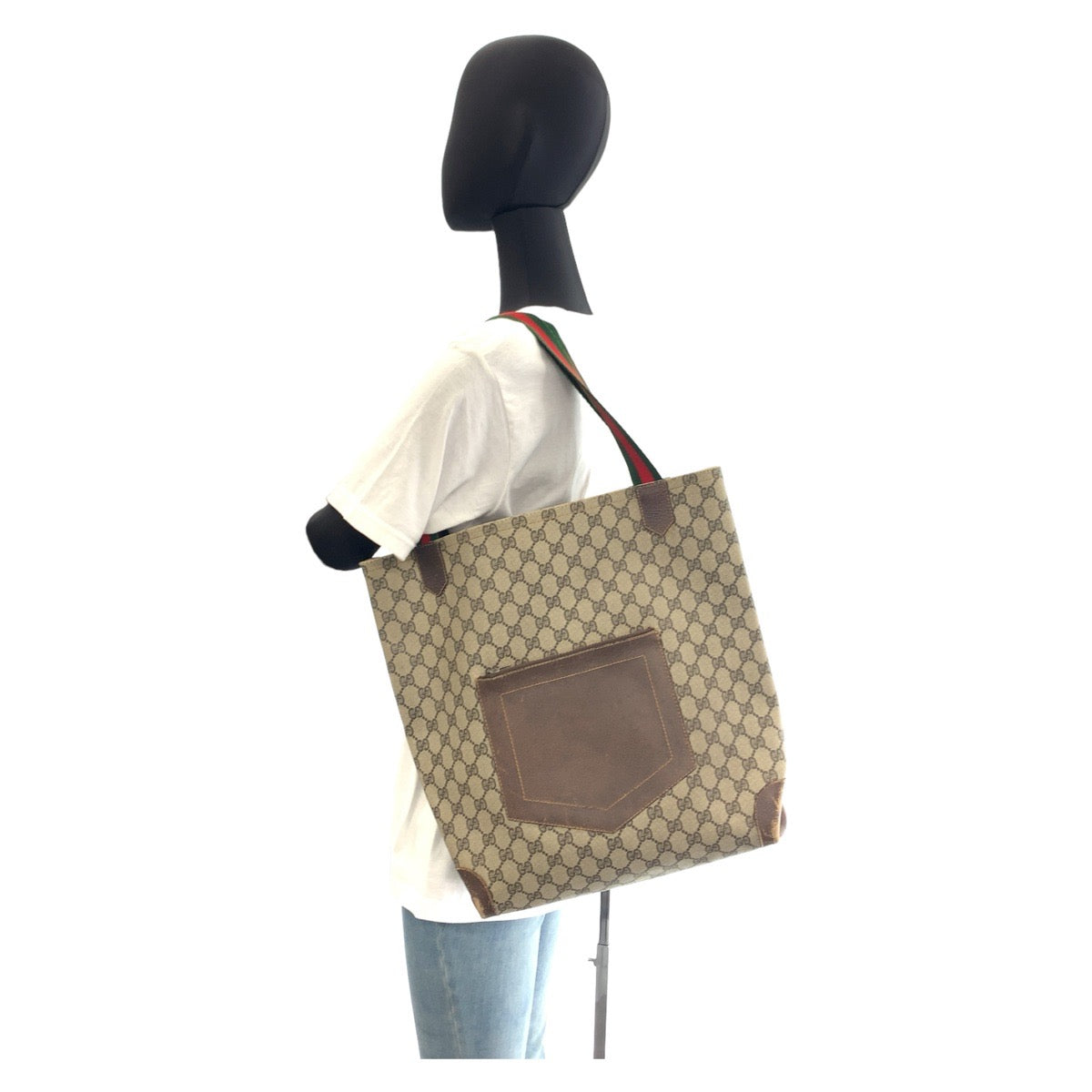 111503
GUCCI グッチ ヴィンテージ シェリーライン オールドグッチ ベージュ ブラウン GGスプリームキャンバス トートバッグ ショルダーバッグ  メンズ