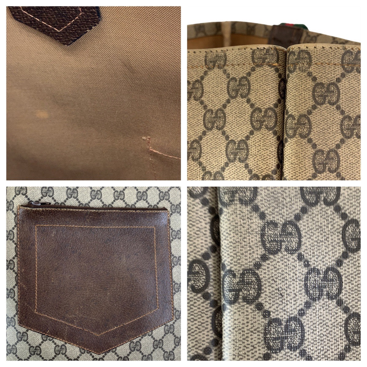 111503
GUCCI グッチ ヴィンテージ シェリーライン オールドグッチ ベージュ ブラウン GGスプリームキャンバス トートバッグ ショルダーバッグ  メンズ