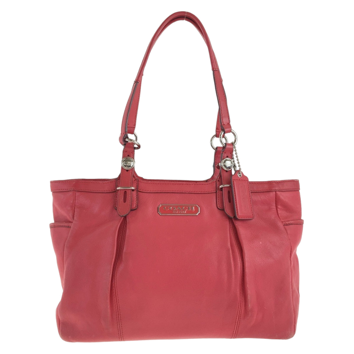 12412
COACH コーチ ピンク シルバー金具 レザー トートバッグ ショルダーバッグ  レディース AB5
