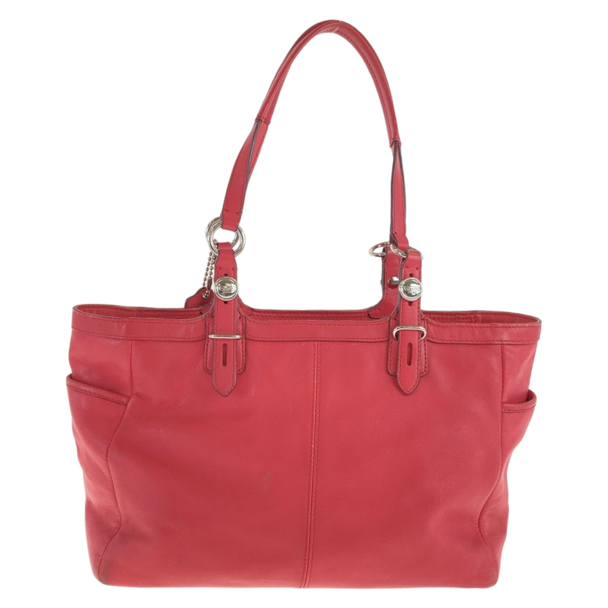 12412
COACH コーチ ピンク シルバー金具 レザー トートバッグ ショルダーバッグ  レディース AB5