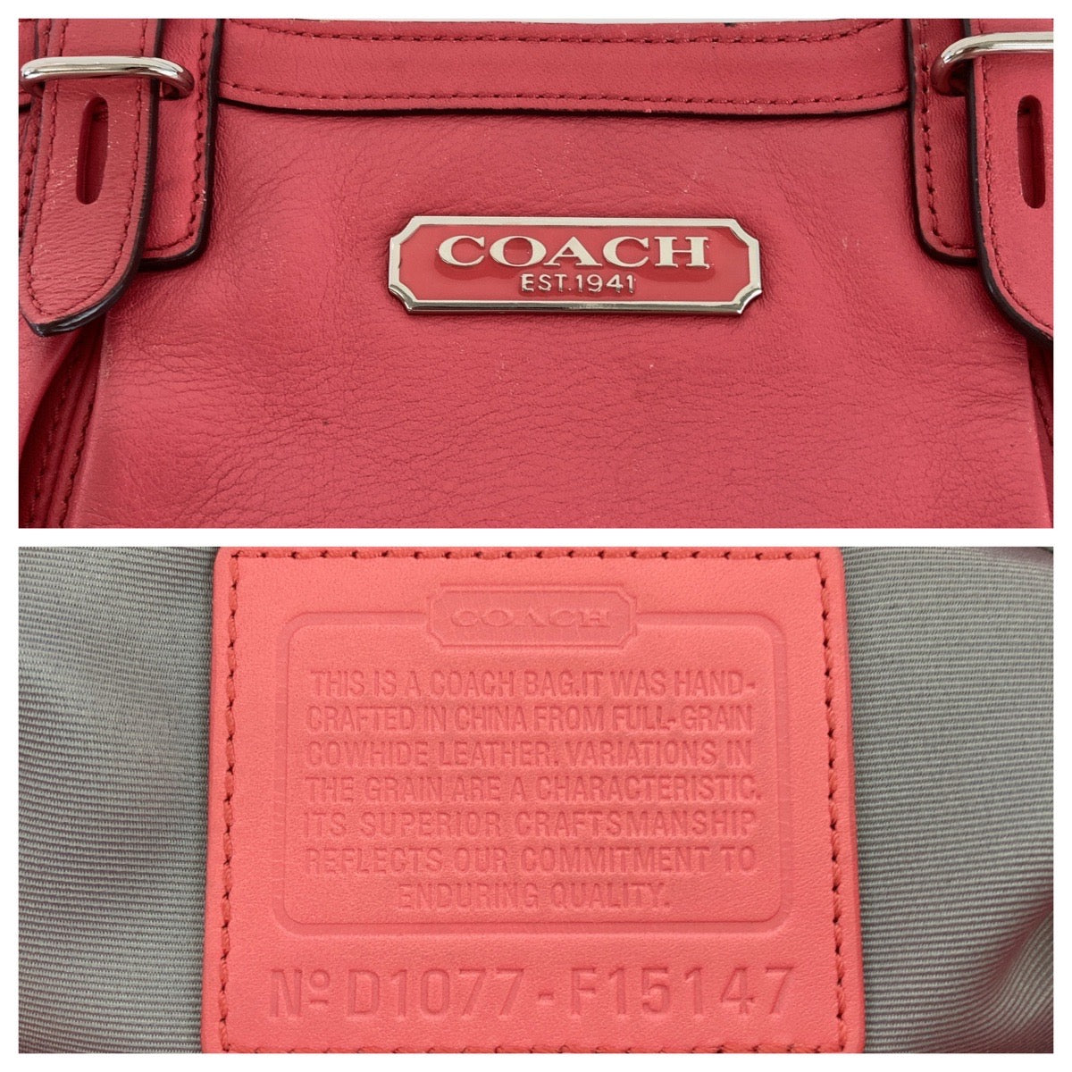 12412
COACH コーチ ピンク シルバー金具 レザー トートバッグ ショルダーバッグ  レディース AB5