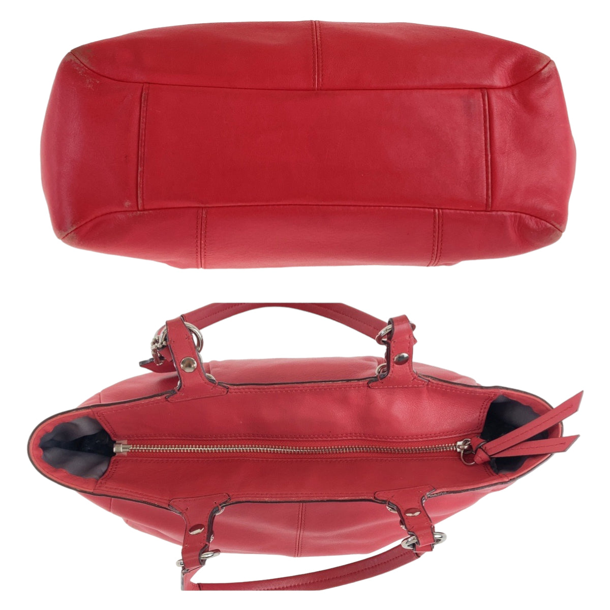 12412
COACH コーチ ピンク シルバー金具 レザー トートバッグ ショルダーバッグ  レディース AB5