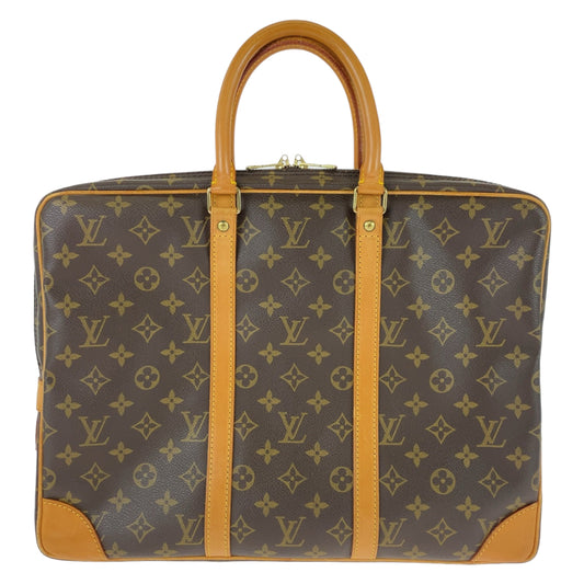 11505
LOUIS VUITTON ルイヴィトン モノグラム ポルトドキュマン ヴォワヤージュ ブラウン ベージュ ゴールド金具 PVC / レザー M53361 ビジネスバッグ ブリーフケース A4収納  メンズ