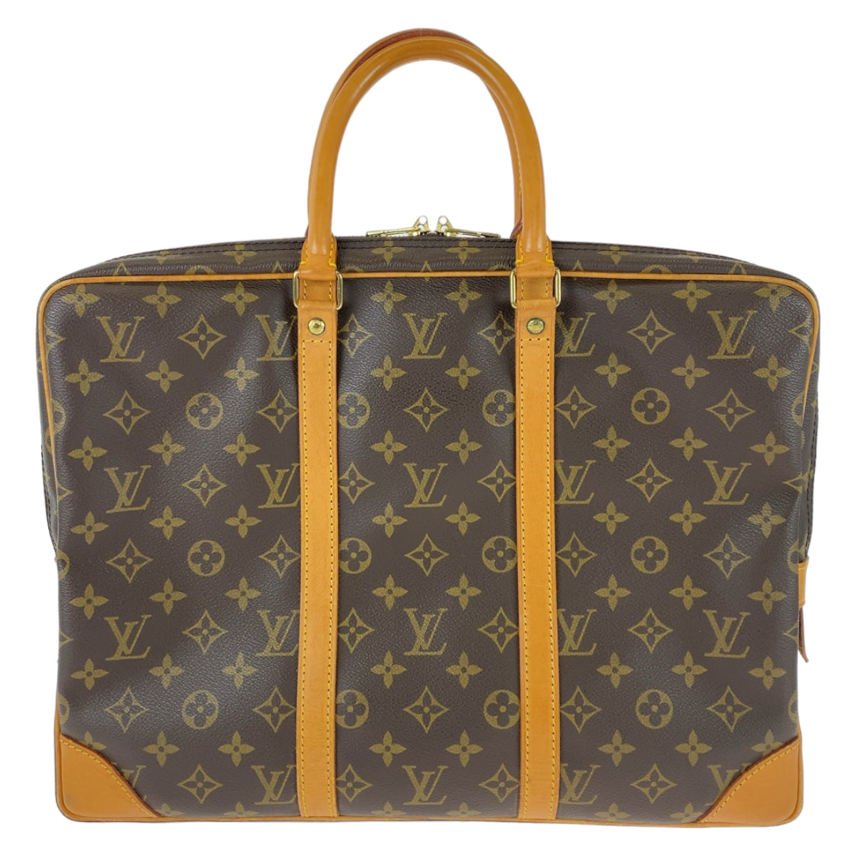 11505
LOUIS VUITTON ルイヴィトン モノグラム ポルトドキュマン ヴォワヤージュ ブラウン ベージュ ゴールド金具 PVC / レザー M53361 ビジネスバッグ ブリーフケース A4収納  メンズ