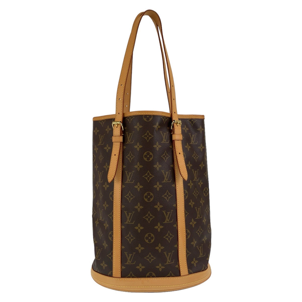 11506
LOUIS VUITTON ルイヴィトン モノグラム バケットGM ブラウン ゴールド金具 PVC / レザー M42236 トートバッグ ショルダーバッグ  レディース