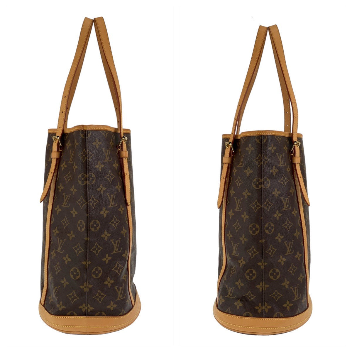 11506
LOUIS VUITTON ルイヴィトン モノグラム バケットGM ブラウン ゴールド金具 PVC / レザー M42236 トートバッグ ショルダーバッグ  レディース