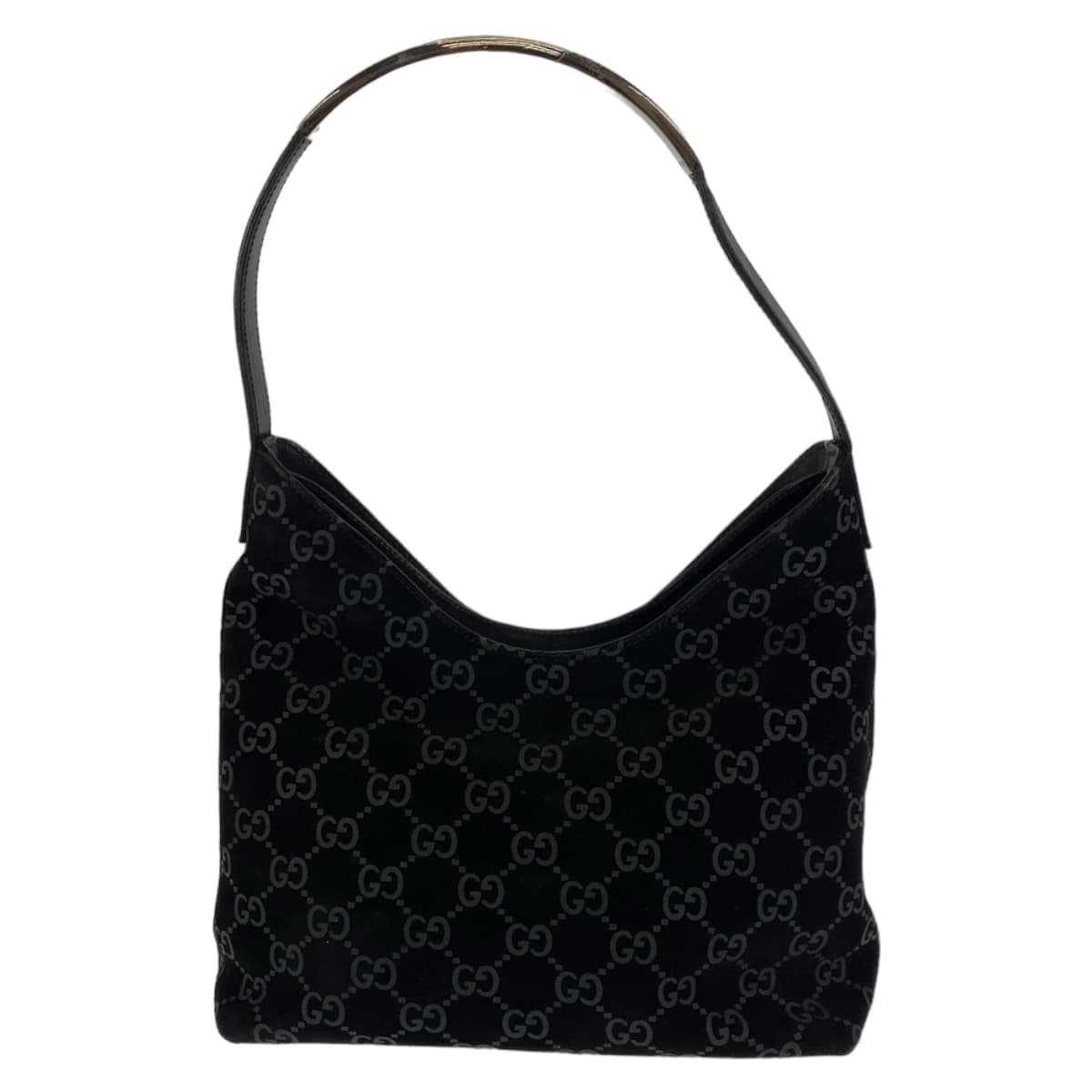 GUCCI グッチ ブラック 黒 シルバー金具 スウェード / レザー 001 8778 ショルダーバッグ ハンドバッグ  レディース