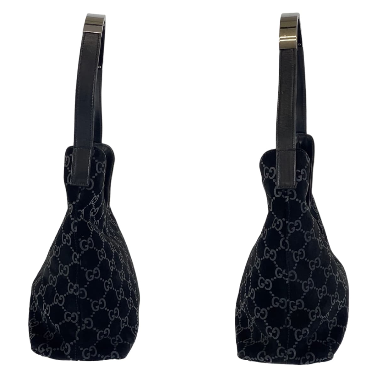GUCCI グッチ ブラック 黒 シルバー金具 スウェード / レザー 001 8778 ショルダーバッグ ハンドバッグ  レディース