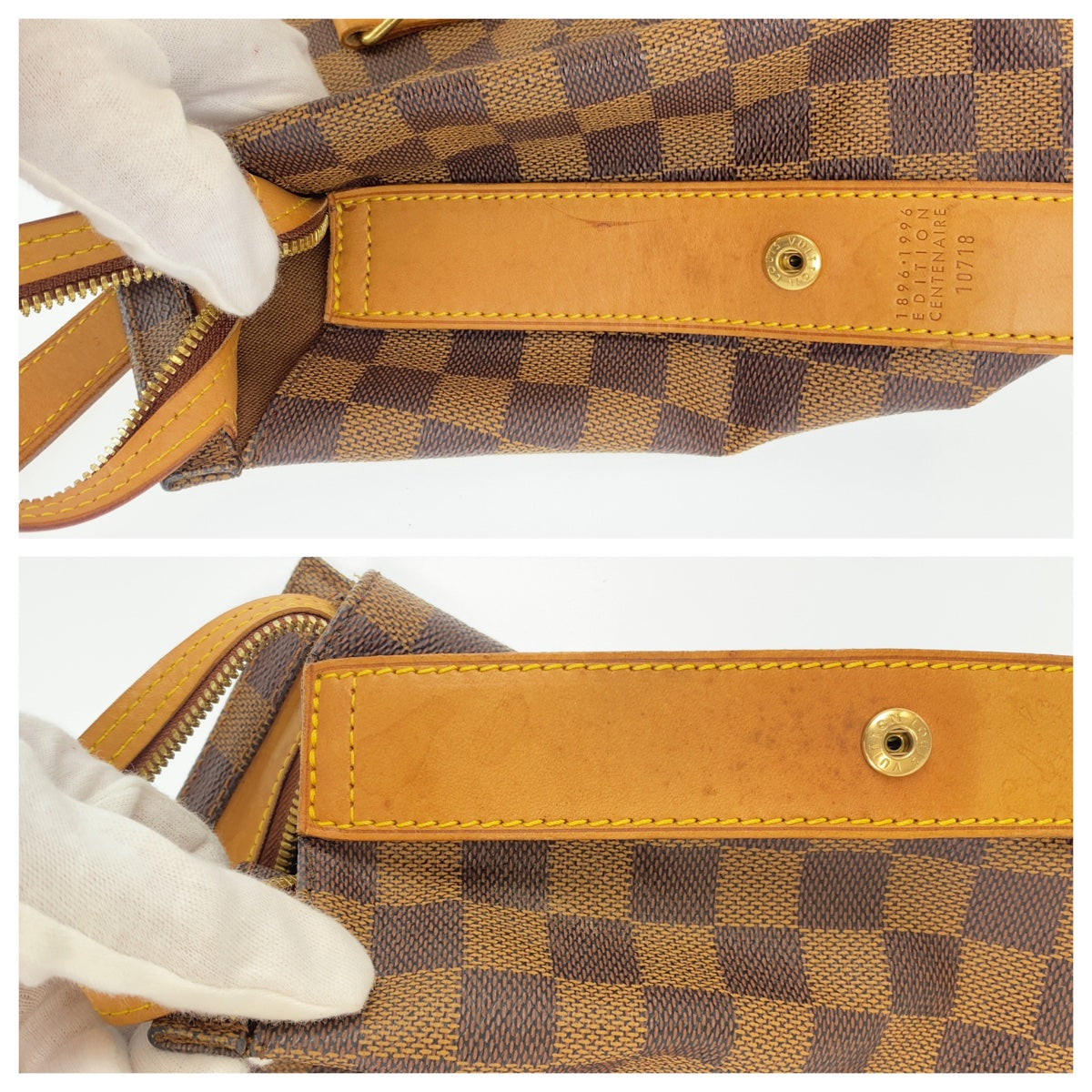 111512
LOUIS VUITTON ルイヴィトン ダミエ コロンビーヌ ブラウン ベージュ ゴールド金具 PVC / レザー N99037 トートバッグ ショルダーバッグ  レディース