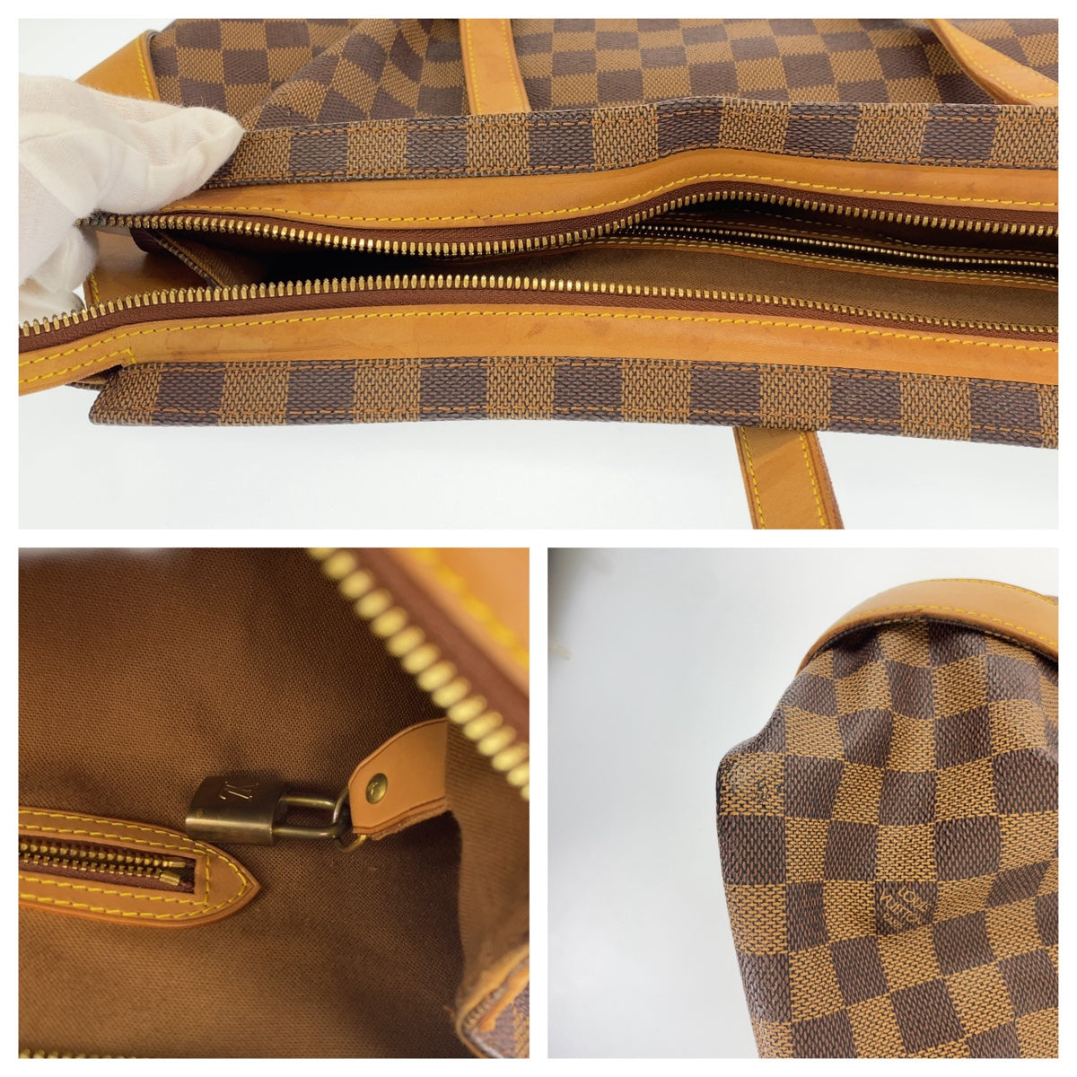 111512
LOUIS VUITTON ルイヴィトン ダミエ コロンビーヌ ブラウン ベージュ ゴールド金具 PVC / レザー N99037 トートバッグ ショルダーバッグ  レディース
