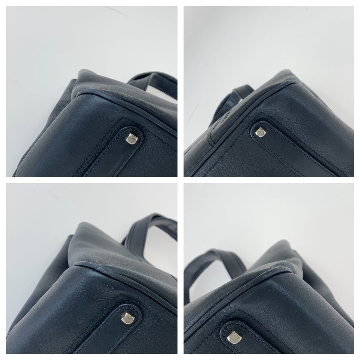 Salvatore Ferragamo サルヴァトーレフェラガモ ガンチーニ ブラック 黒 シルバー金具 レザー トートバッグ ハンドバッグ  レディース