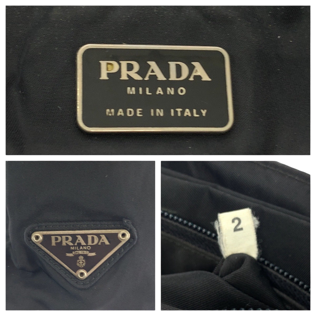 12406
PRADA プラダ テスート 三角ロゴプレート クリアハンドル ブラック 黒 クリア ナイロン B8169 トートバッグ ハンドバッグ  レディース