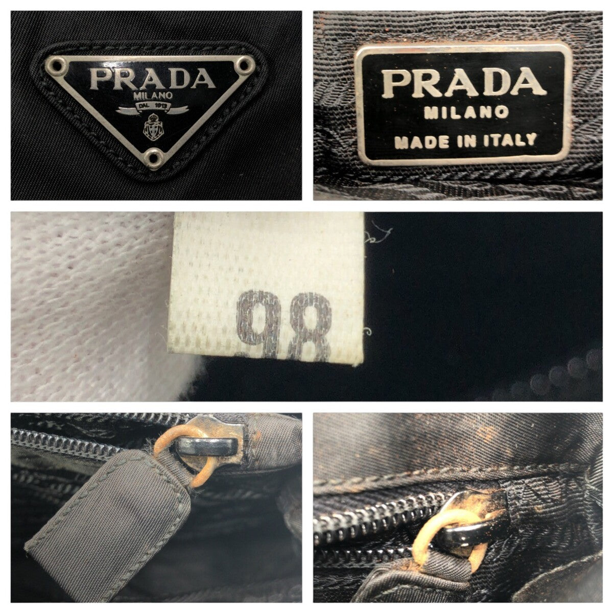 PRADA Prada Tessuto Triangle Logo Black Nylon Tote Bag Handbag Women's