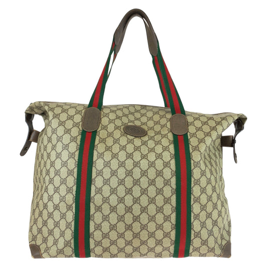 11529
GUCCI グッチ ヴィンテージ オールドグッチ シェリーライン インターロッキング ブラウン ベージュ GGスプリームキャンバス / レザー 156 19 012 ボストンバッグ 男女兼用  メンズ