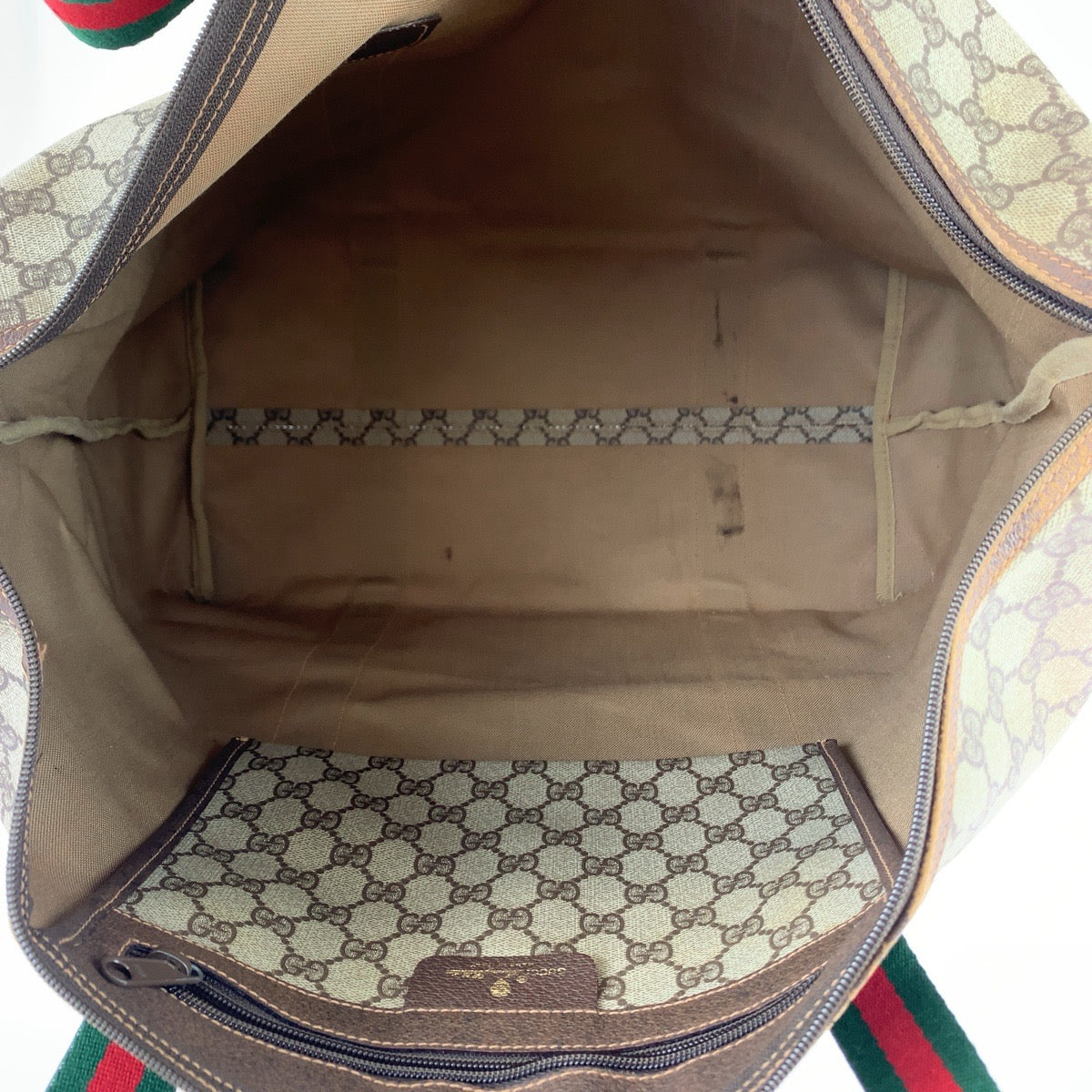 11529
GUCCI グッチ ヴィンテージ オールドグッチ シェリーライン インターロッキング ブラウン ベージュ GGスプリームキャンバス / レザー 156 19 012 ボストンバッグ 男女兼用  メンズ