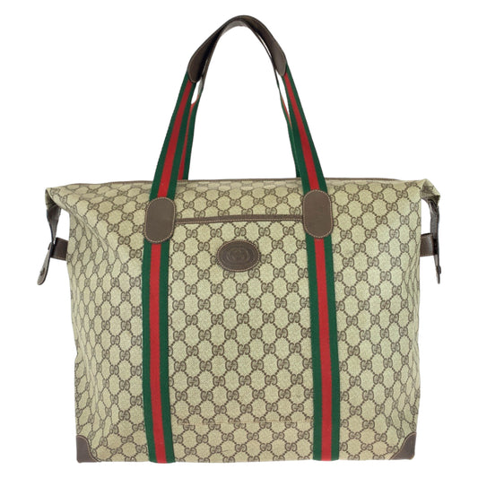 11530
 
GUCCI Vintage Old Gucci Sherry Line Interlocking Unisex Brown Beige GG Supreme Canvas/Leather 156 19 014 Boston Bag Tote Bag Men's