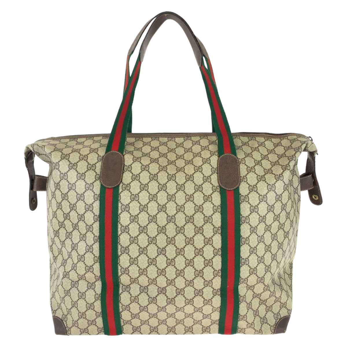 11530
GUCCI グッチ ヴィンテージ オールドグッチ シェリーライン インターロッキング 男女兼用 ブラウン ベージュ GGスプリームキャンバス / レザー 156 19 014 ボストンバッグ トートバッグ  メンズ