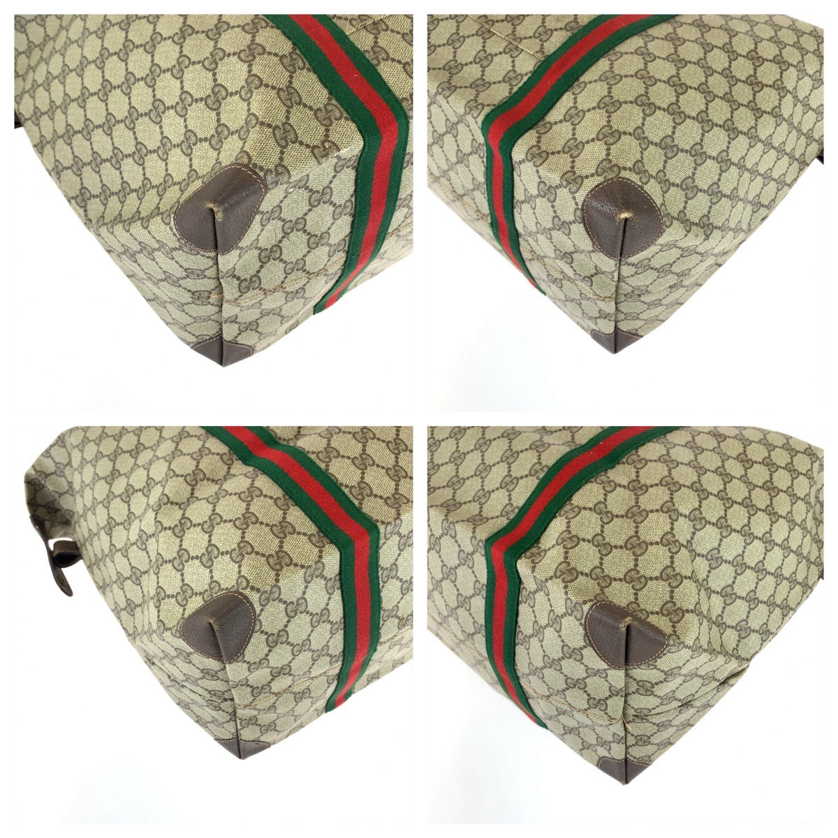 11530
GUCCI グッチ ヴィンテージ オールドグッチ シェリーライン インターロッキング 男女兼用 ブラウン ベージュ GGスプリームキャンバス / レザー 156 19 014 ボストンバッグ トートバッグ  メンズ