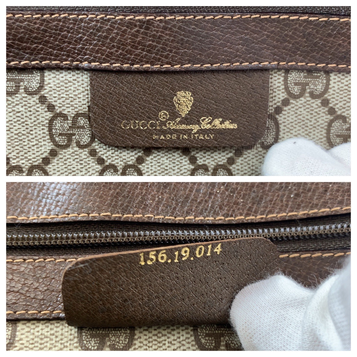 11530
GUCCI グッチ ヴィンテージ オールドグッチ シェリーライン インターロッキング 男女兼用 ブラウン ベージュ GGスプリームキャンバス / レザー 156 19 014 ボストンバッグ トートバッグ  メンズ