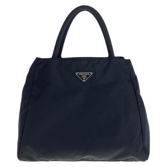 11533
 PRADA Prada Tessuto Triangle Logo Plate Black Silver Hardware Nylon Tote Bag Handbag Women's