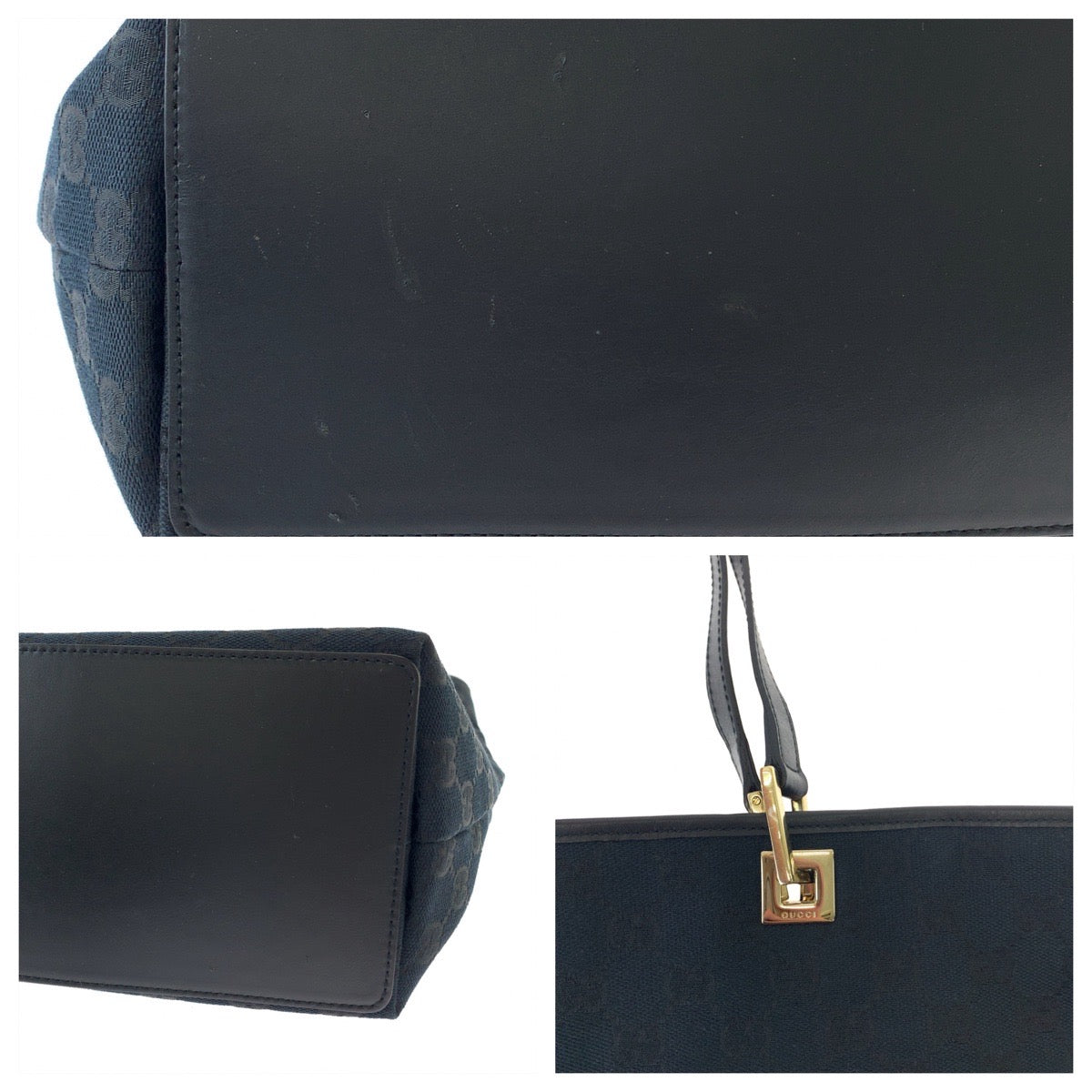 111540
GUCCI グッチ ブラック 黒 ゴールド金具 GGキャンバス 002 1098 トートバッグ ショルダーバッグ  レディース