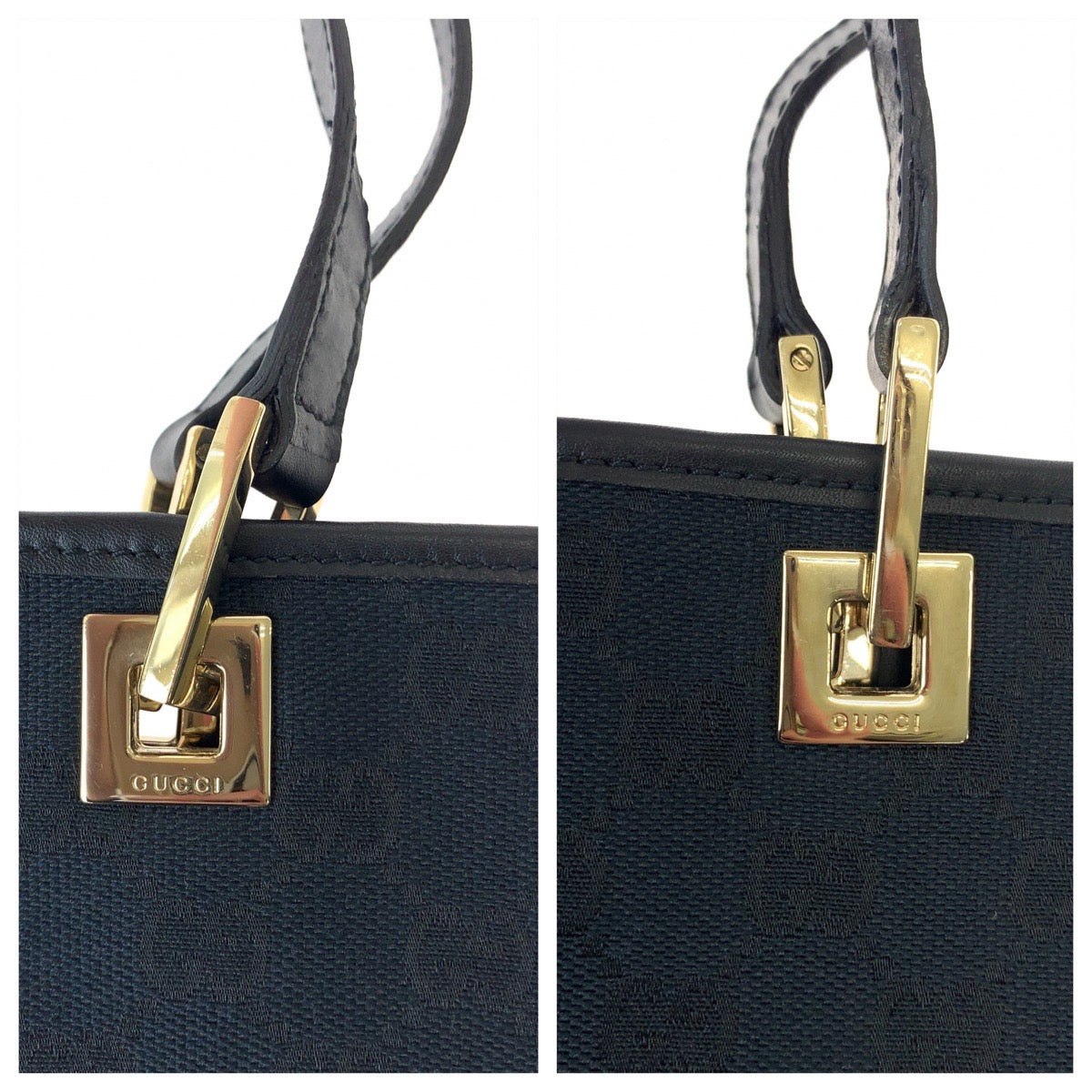 111540
GUCCI グッチ ブラック 黒 ゴールド金具 GGキャンバス 002 1098 トートバッグ ショルダーバッグ  レディース