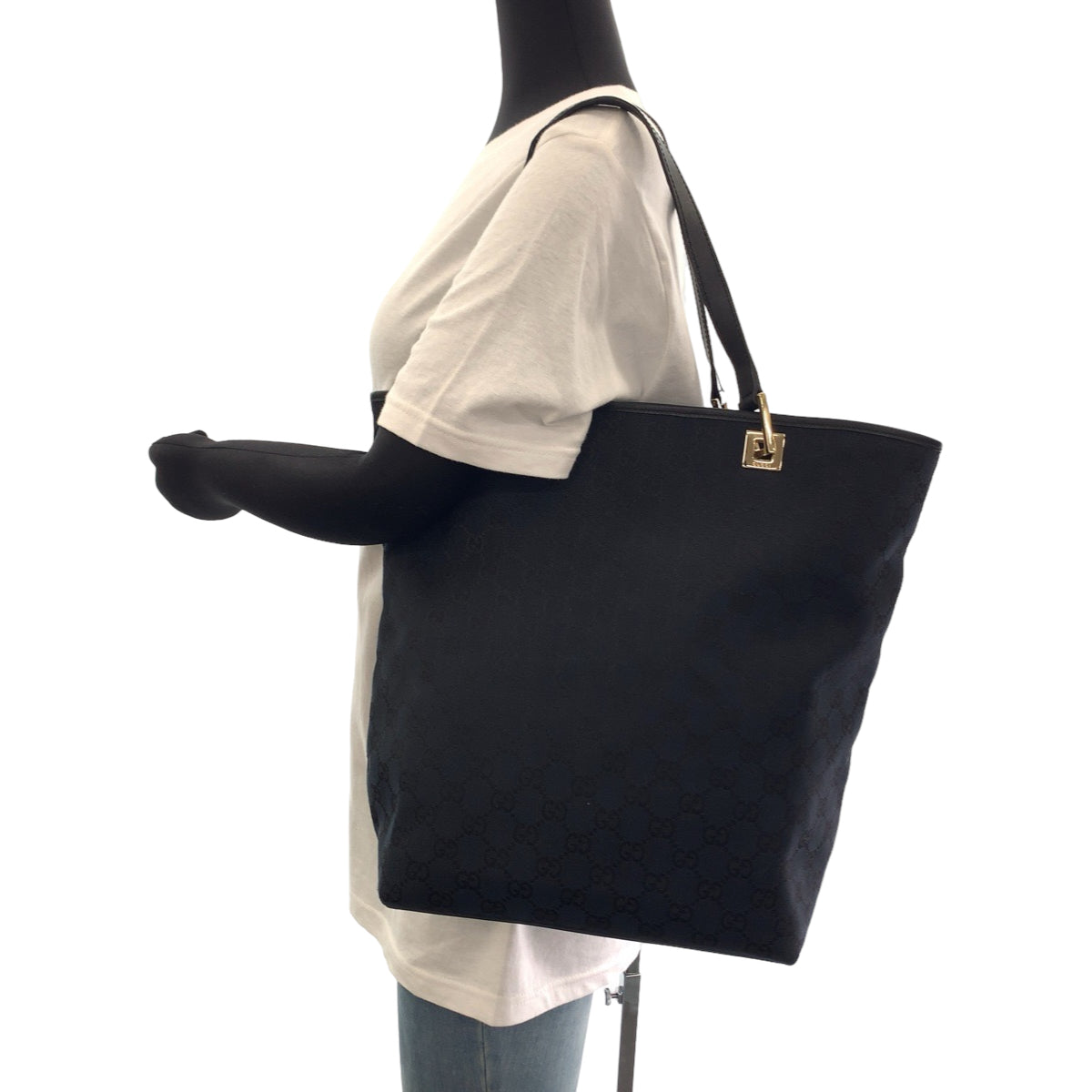 111540
GUCCI グッチ ブラック 黒 ゴールド金具 GGキャンバス 002 1098 トートバッグ ショルダーバッグ  レディース