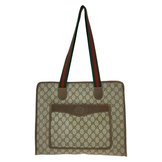11541
GUCCI グッチ ヴィンテージ オールドグッチ シェリーライン インターロッキング ブラウン ゴールド金具 GGスプリームキャンバス / レザー 89 02 997 トートバッグ ショルダーバッグ 男女兼用  レディース