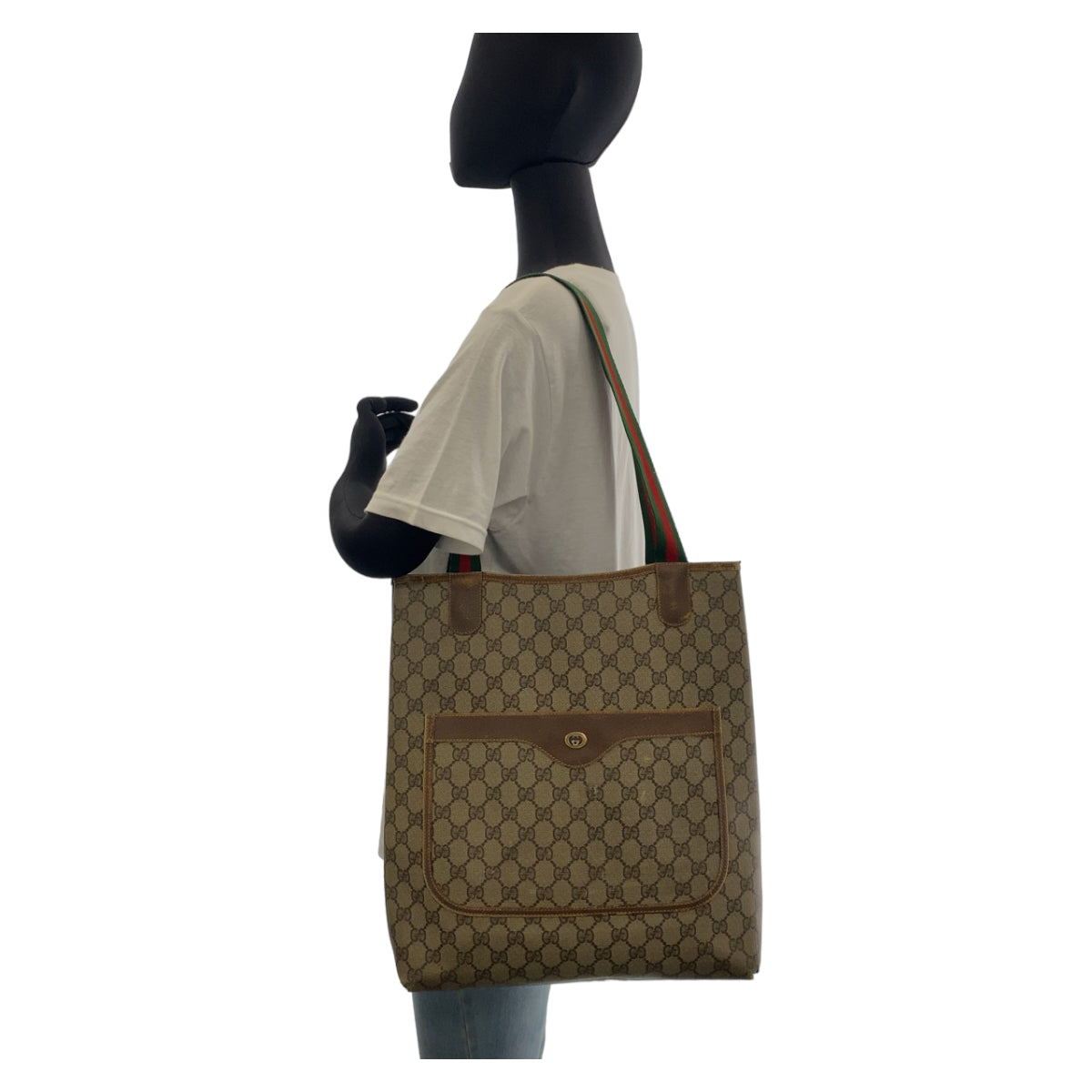 11542
GUCCI グッチ ヴィンテージ オールドグッチ シェリーライン ブラウン GGスプリームキャンバス / レザー 89 02 003 トートバッグ ショルダーバッグ 男女兼用  レディース