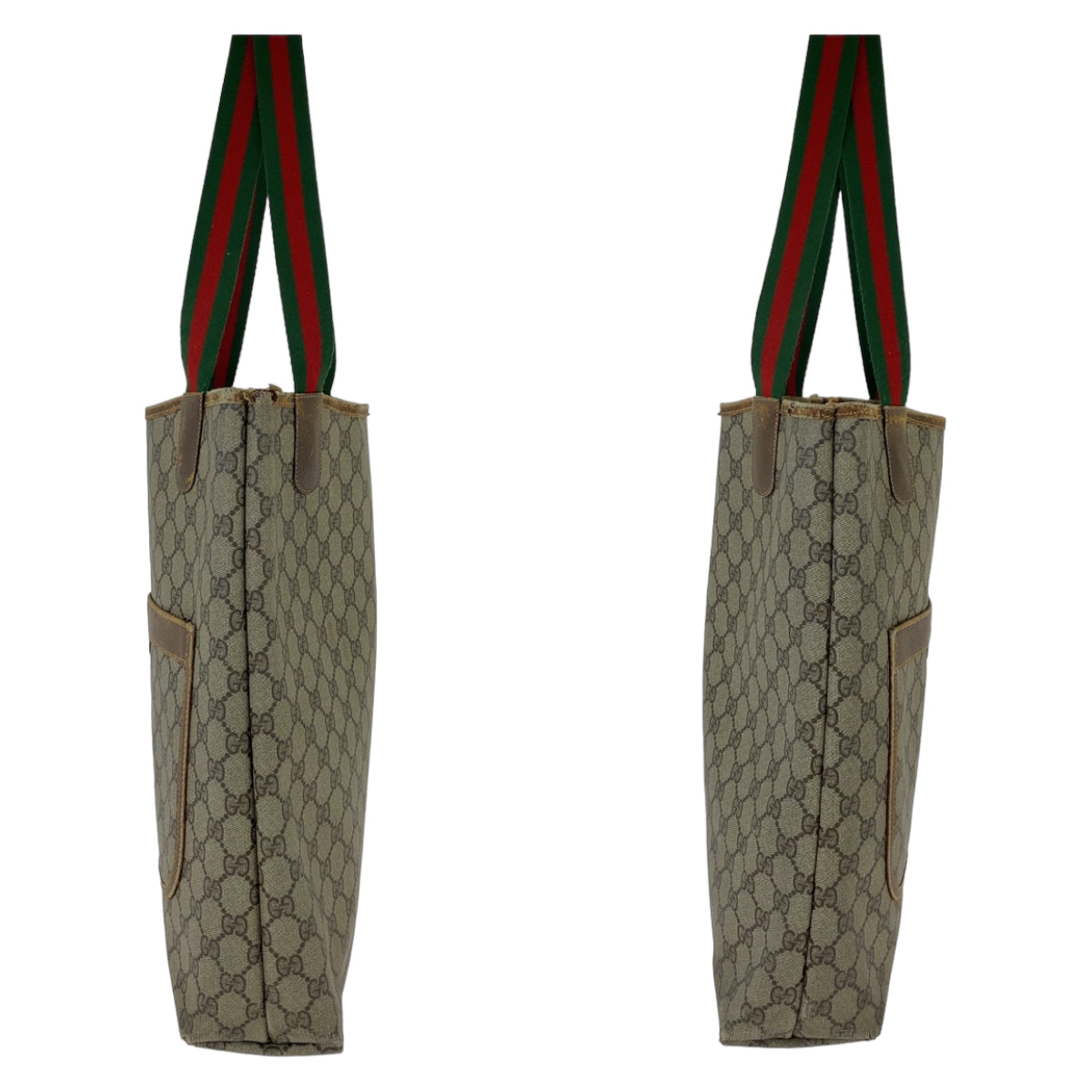 11542
GUCCI グッチ ヴィンテージ オールドグッチ シェリーライン ブラウン GGスプリームキャンバス / レザー 89 02 003 トートバッグ ショルダーバッグ 男女兼用  レディース