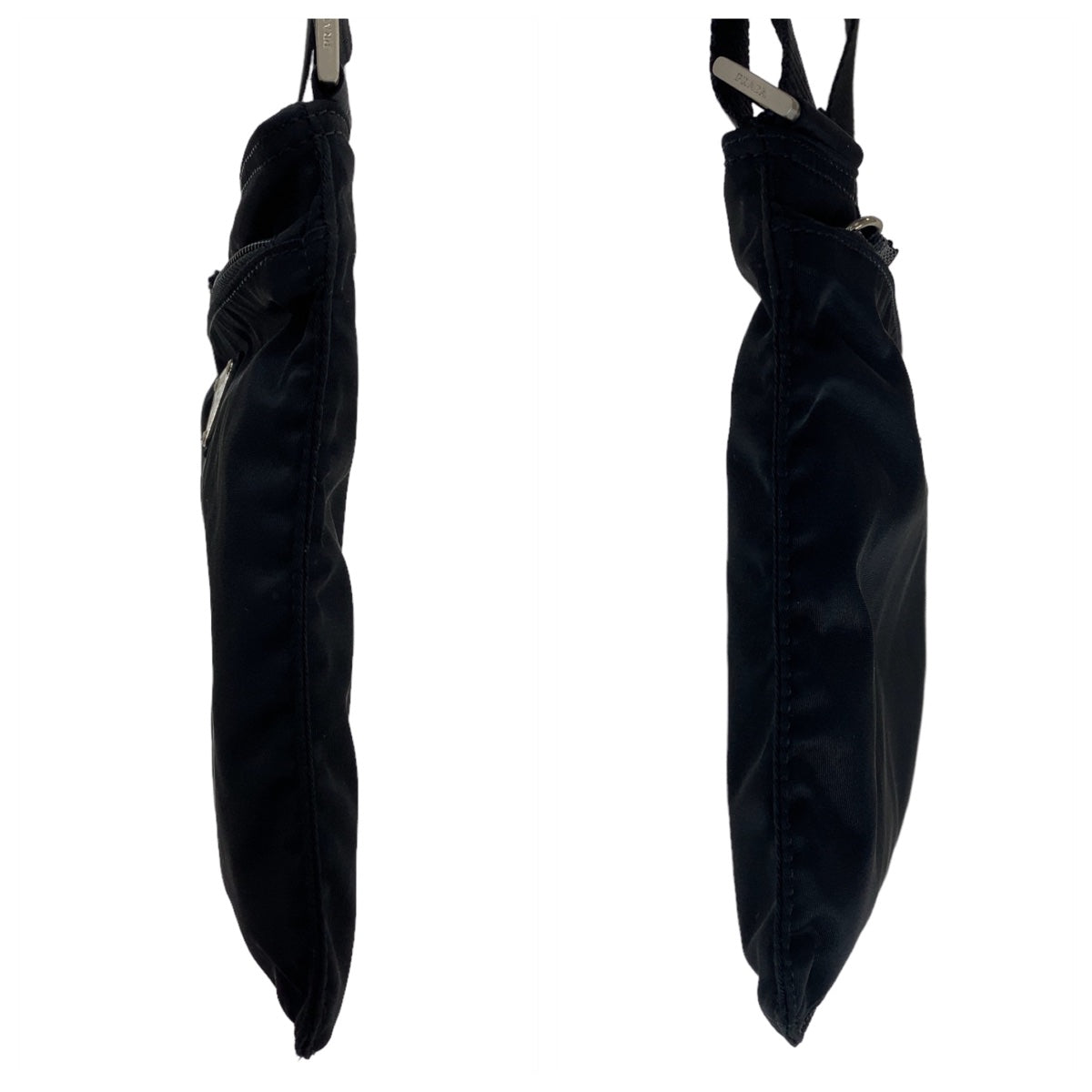 PRADA Prada Tessuto Triangle Logo Plate Black Silver Hardware Nylon Crossbody Shoulder Bag for Women