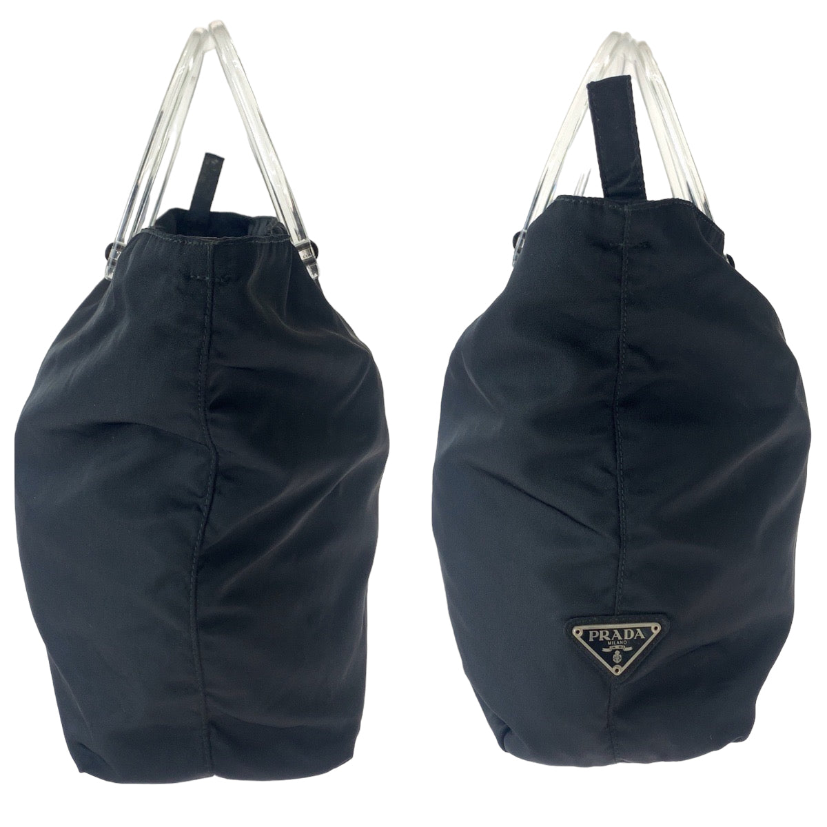 11546
PRADA プラダ テスート クリアハンドル ブラック 黒 クリア ナイロン B8169 トートバッグ ハンドバッグ  レディース